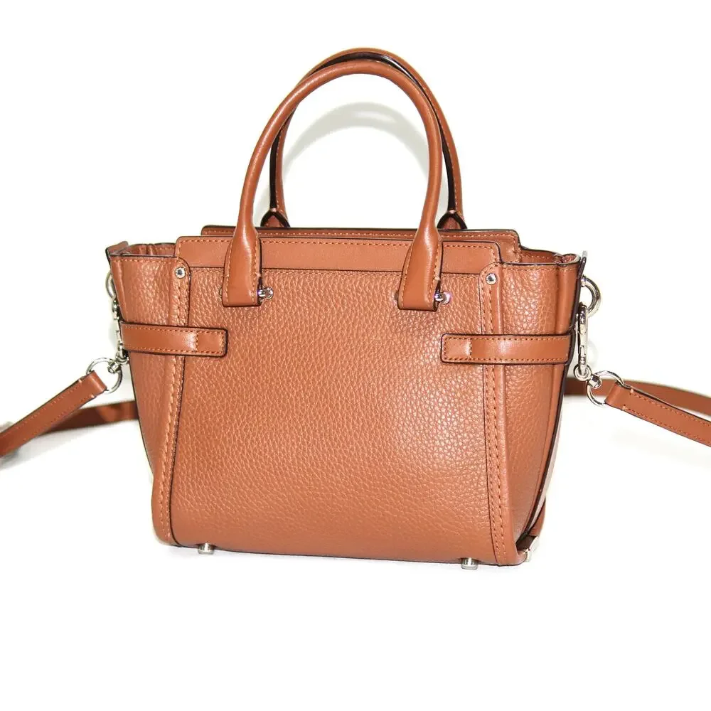 Coach Swagger Pebbled Brown Leather Satchel Bag